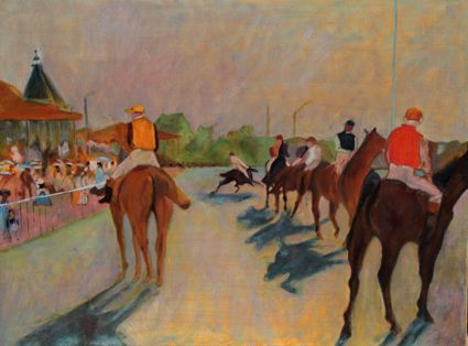 d'après Edgar Degas : La tribune des Terrasses (Copie 46 x 61) - Jean-Guy Bègue