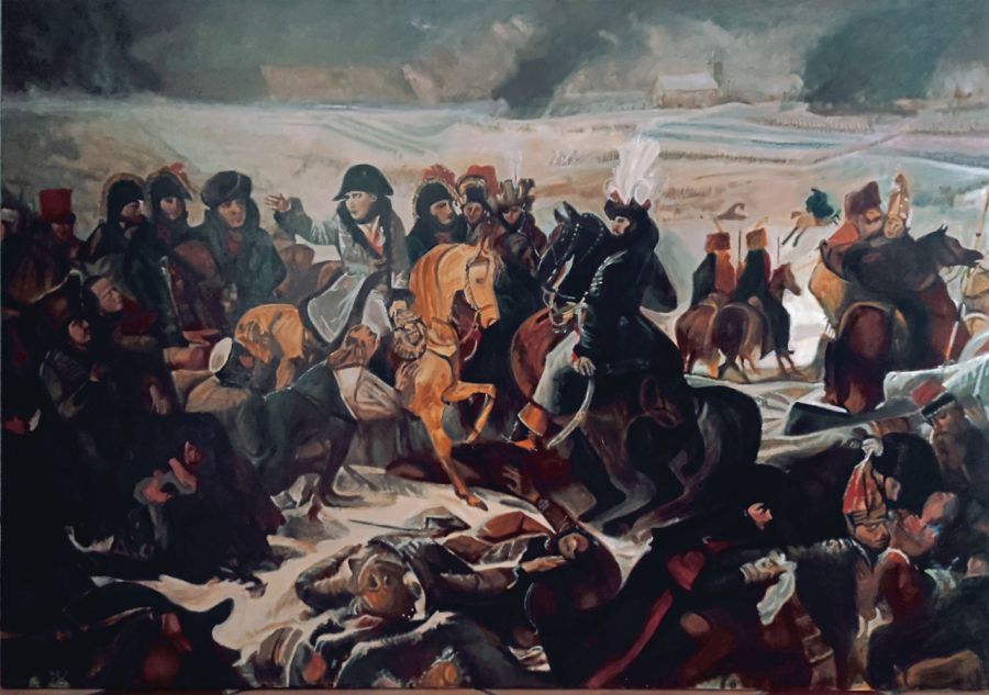 d'après Antoine Jean Gros : Le cimetière d'Eylau (Copie 116 x 89 cm) - Jean-Guy Bègue