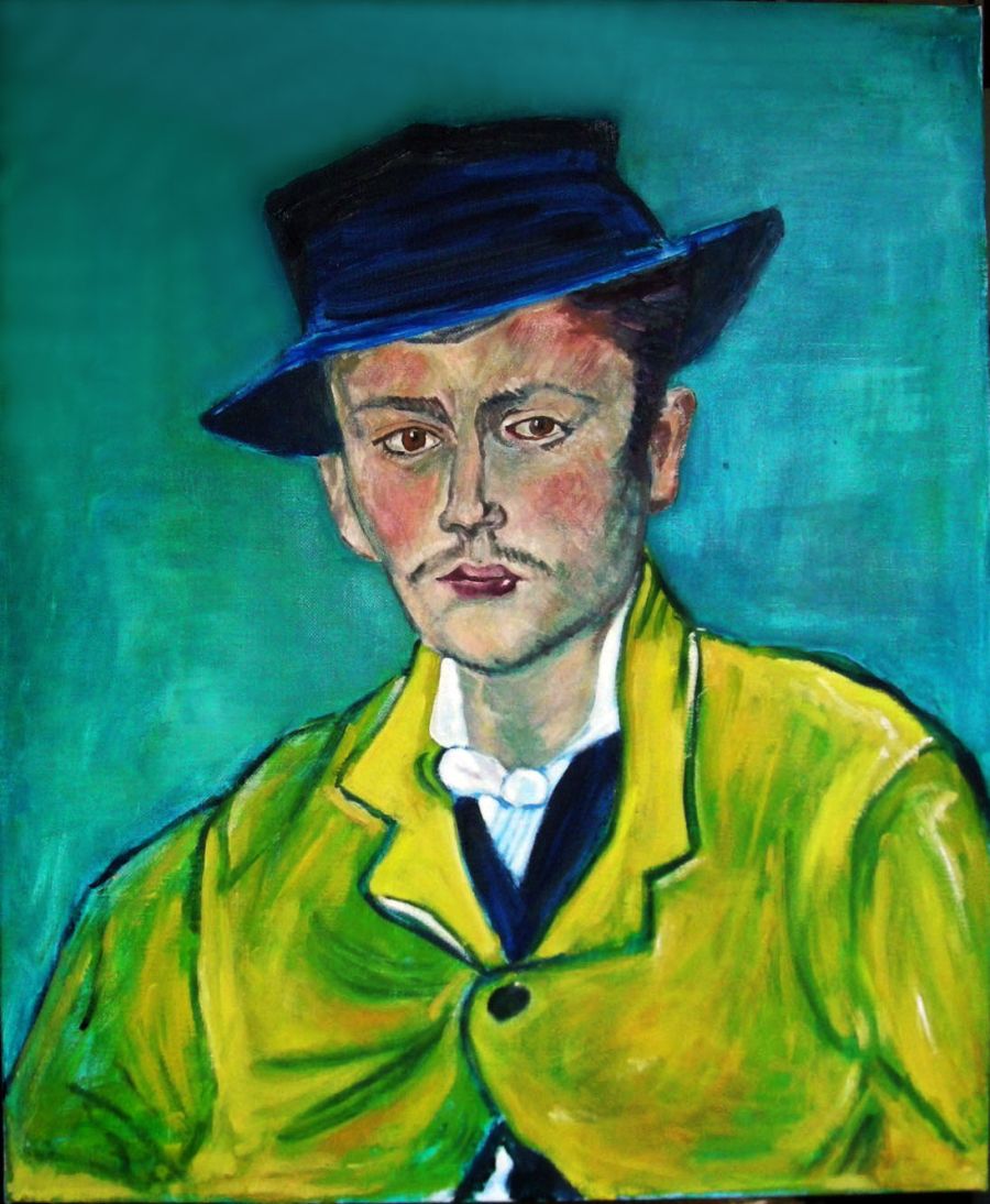 d'après Vincent Van Gogh : Portrait d'Armand Roulin (Copie 66x55) - Jean-Guy Bègue