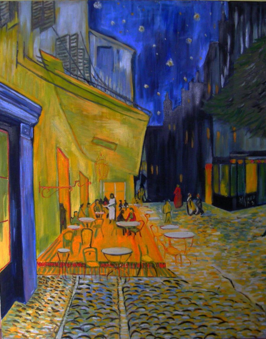 d'après Vincent Van Gogh : Le café, la nuit (Copie 81x65) - Jean-Guy Bègue