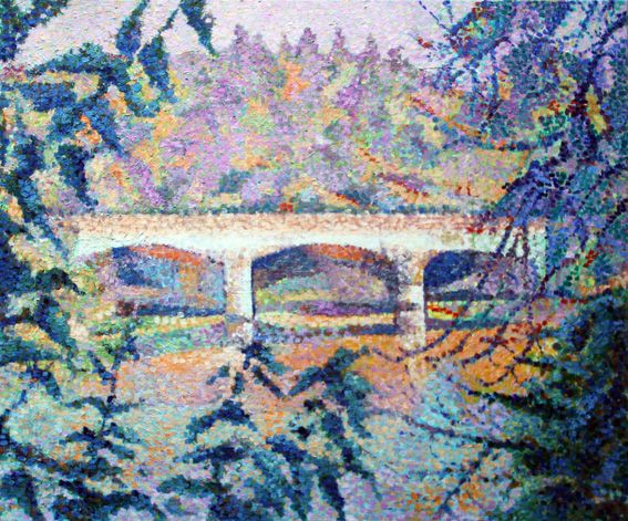 Jean-Guy Bègue : Bonnard Le Pont du Serein (Original 38 cm X 46 cm) - Jean-Guy Bègue