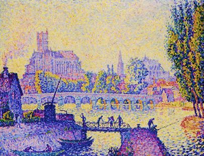 d'après Paul Signac : Auxerre vue du Pont (Copie 73 X92 cm) - Jean-Guy Bègue