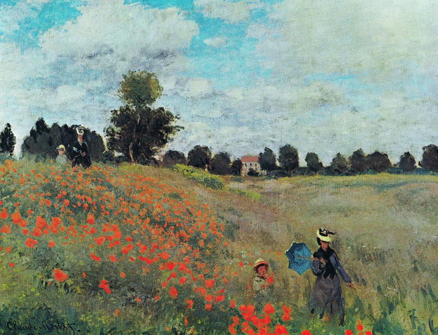 d'après Claude Monet : Les coquelicots à Argenteuil (Copie 50 x 65) - Jean-Guy Bègue