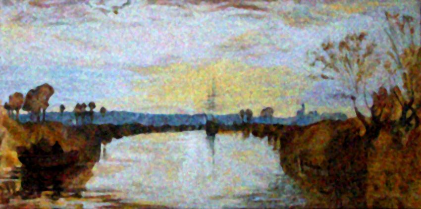 d'après William Turner : Le canal de Chichester (Copie 80 x 40 cm) - Jean-Guy Bègue