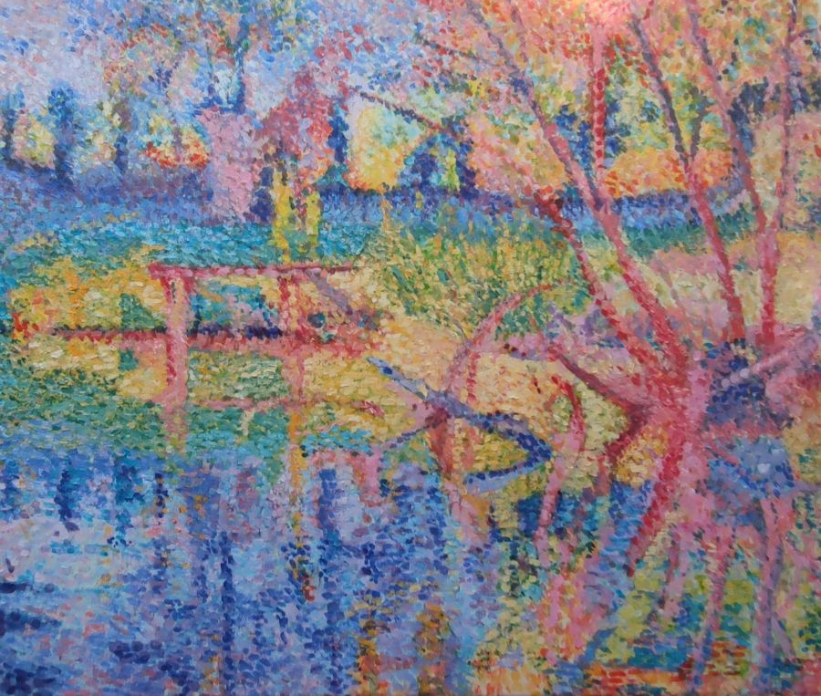 Jean-Guy Bègue : Bonnard Coin du Serein Arbre penché (Original 55 cm X 46 cm) - Jean-Guy Bègue